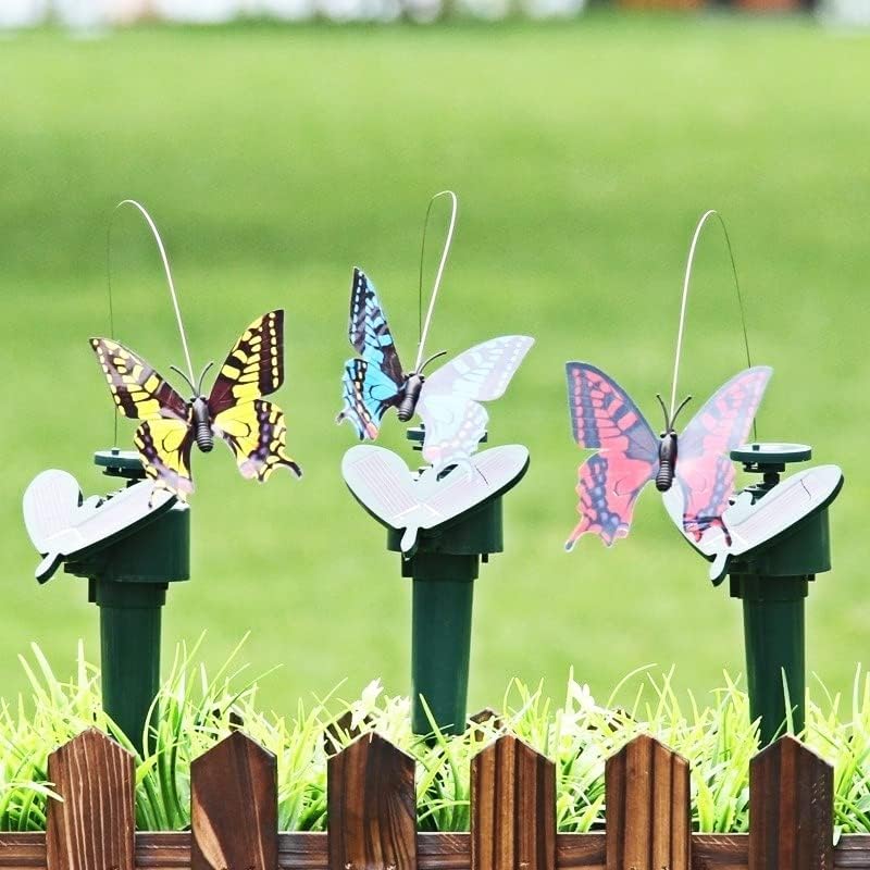 Simulación de vuelo de mariposa para decoración de jardín, decoración de ventanas, decoración de patios, alimentado por panel solar (general)