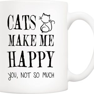 5Aup Divertida taza de café con diseño de gato para amantes de los gatos, gatos me hacen feliz, no much tazas, regalos de Navidad para gatos, 5Aup Divertida taza de café con diseño de gato para amantes de los gatos, gatos me hacen feliz, no much tazas, regalos de Navidad para gatos,