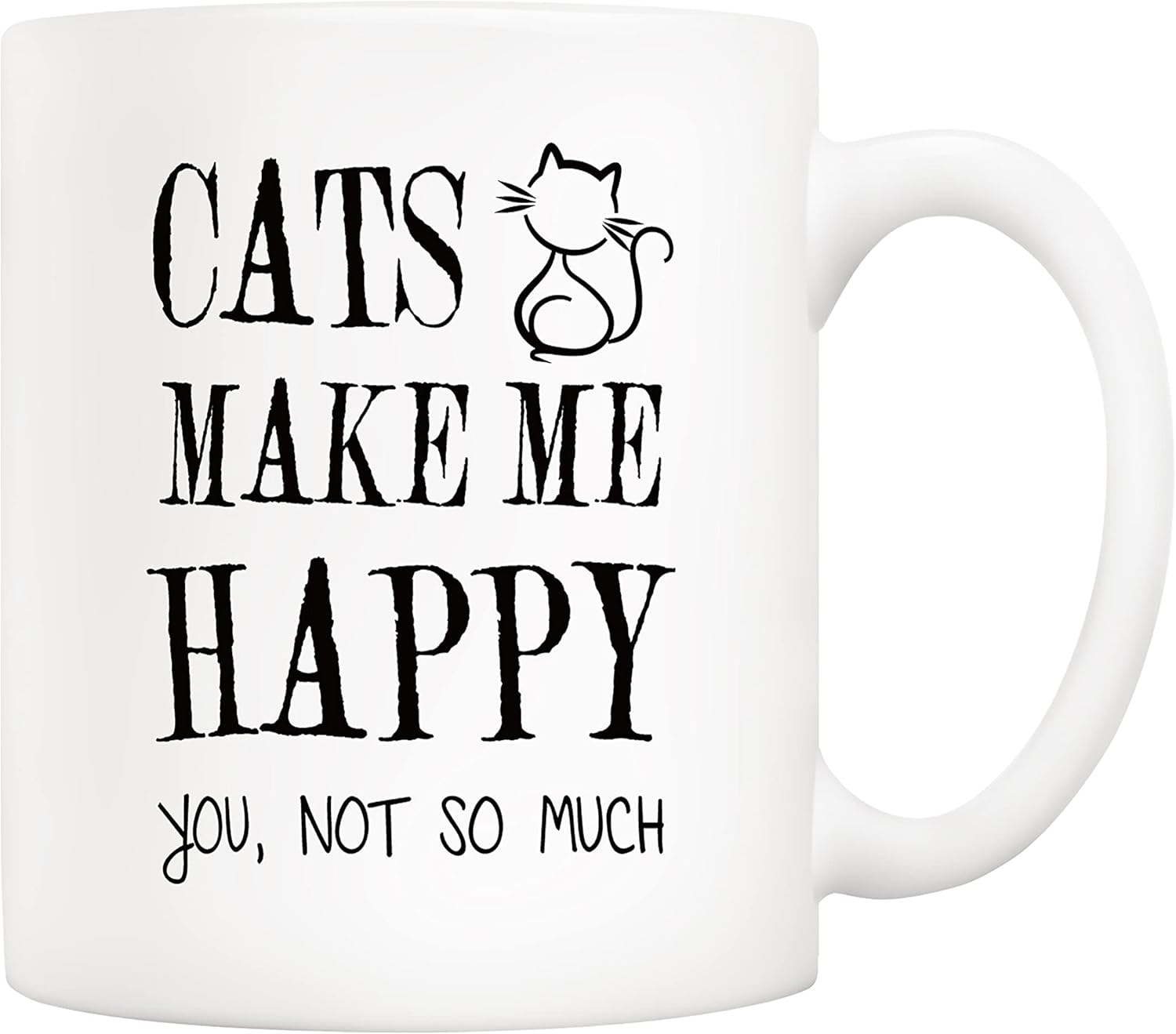 5Aup Divertida taza de café con diseño de gato para amantes de los gatos, gatos me hacen feliz, no much tazas, regalos de Navidad para gatos,