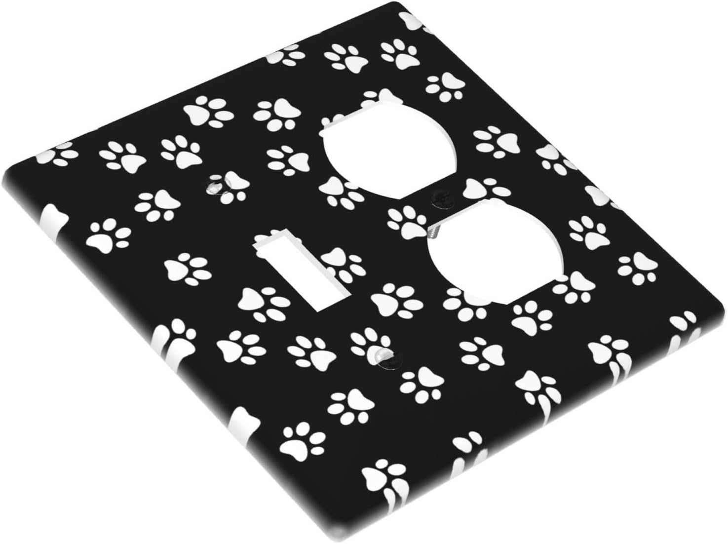 Placa decorativa de plástico decorativo con estampado de patas de animales de perro, 2 bandas, placas de pared para decoración de dormitorio, baño,