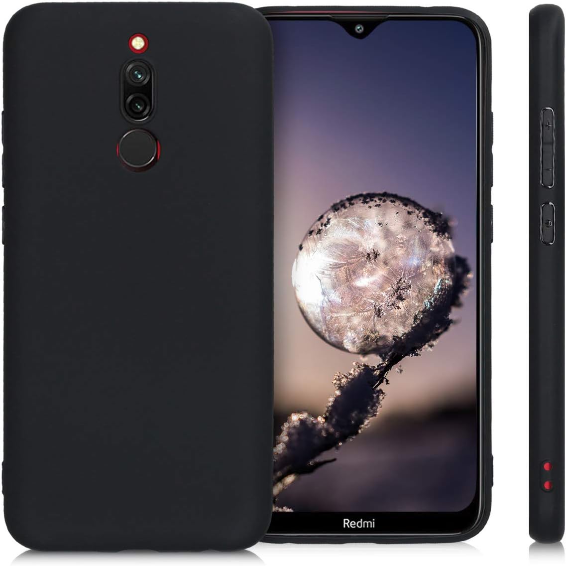 kwmobile Funda compatible con Xiaomi Redmi 8 – Funda protectora delgada para teléfono TPU – Acabado mate suave – Negro mate
