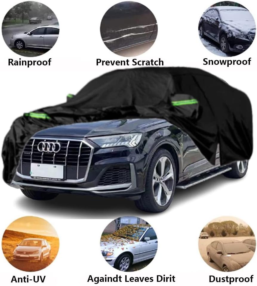 Fundas impermeables para automóvil compatibles con Audi Q7SQ7 2006-2023, para todo tipo de clima, ajuste personalizado, con puerta con cremallera