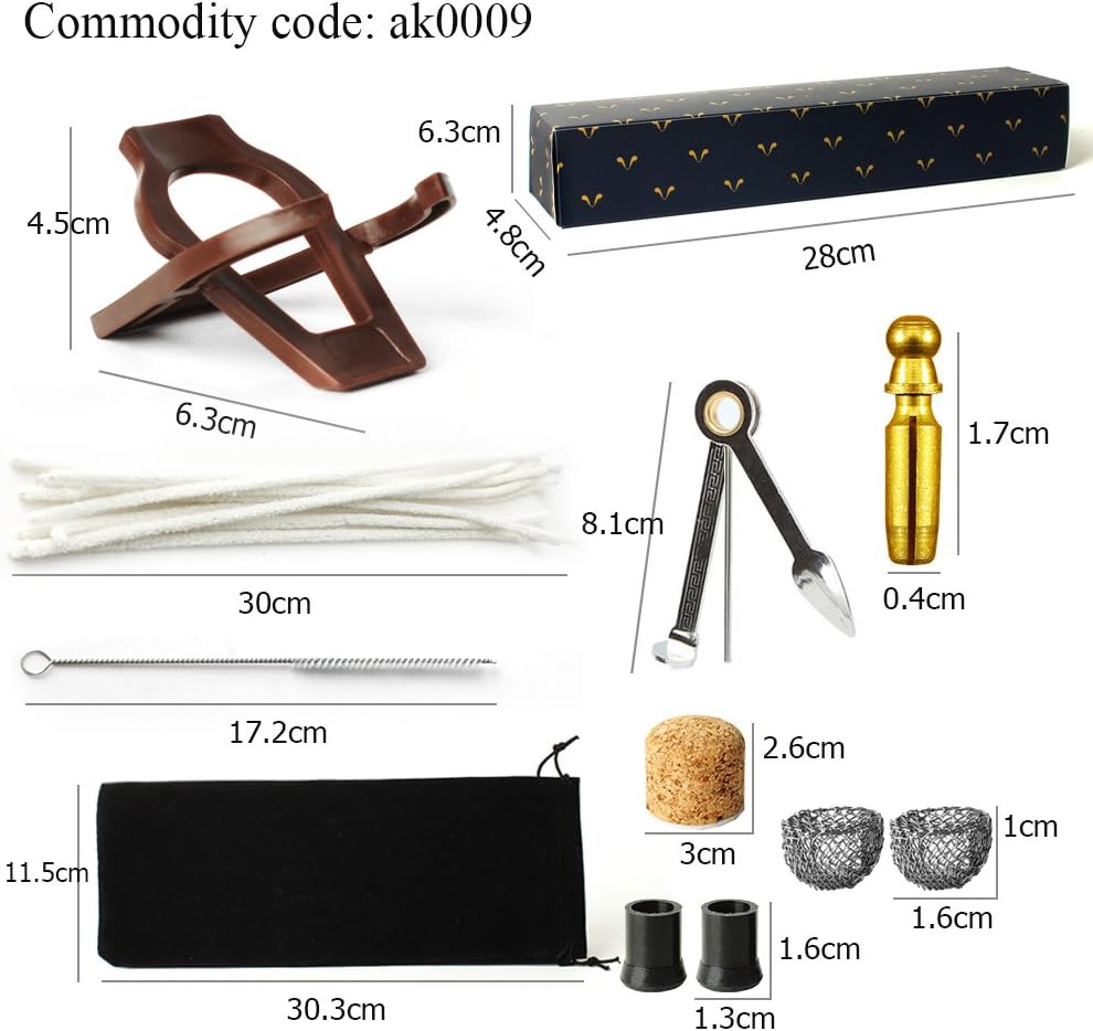 MUXIANG Churchwarden Tubos de tabaco Handmand Pearwood Long Tobacco Pipe 0.118 in Filtros de metal Accesorios de tubería Cuchillo Raspador Cepillo