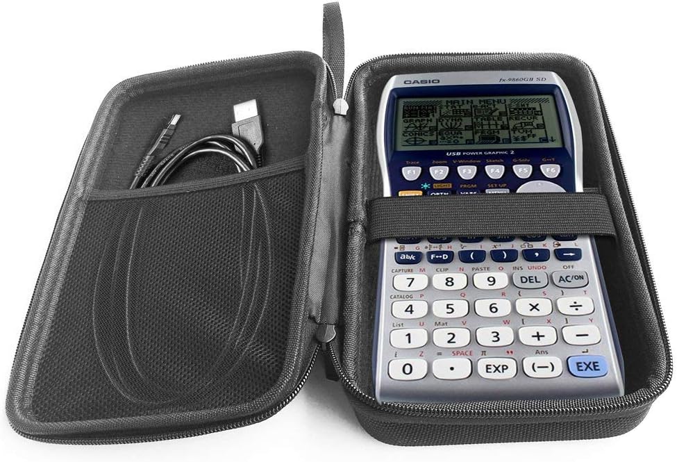 Estuche rígido compatible con calculadora gráfica Casio fx-9860GII