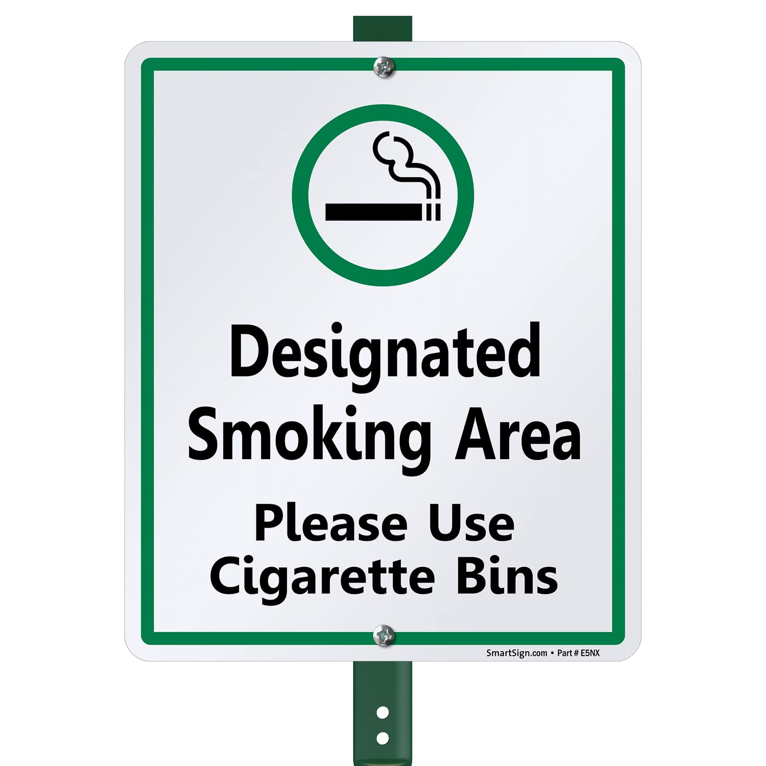 SmartSign Cartel de 12 x 10 pulgadas con estaca de 3 pies, aluminio laminado resistente al óxido de 40 mil, color verde, negro y blanco, 1 unidad