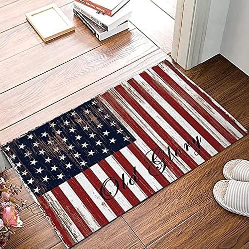 Old Glory – Alfombra antideslizante con bandera estadounidense para interiores y exteriores, tapete de entrada de piso de entrada que se seca