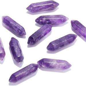 10 piedras hexagonales de cuarzo reiki de amatista natural al por mayor para hacer joyas 10 piedras hexagonales de cuarzo reiki de amatista natural al por mayor para hacer joyas