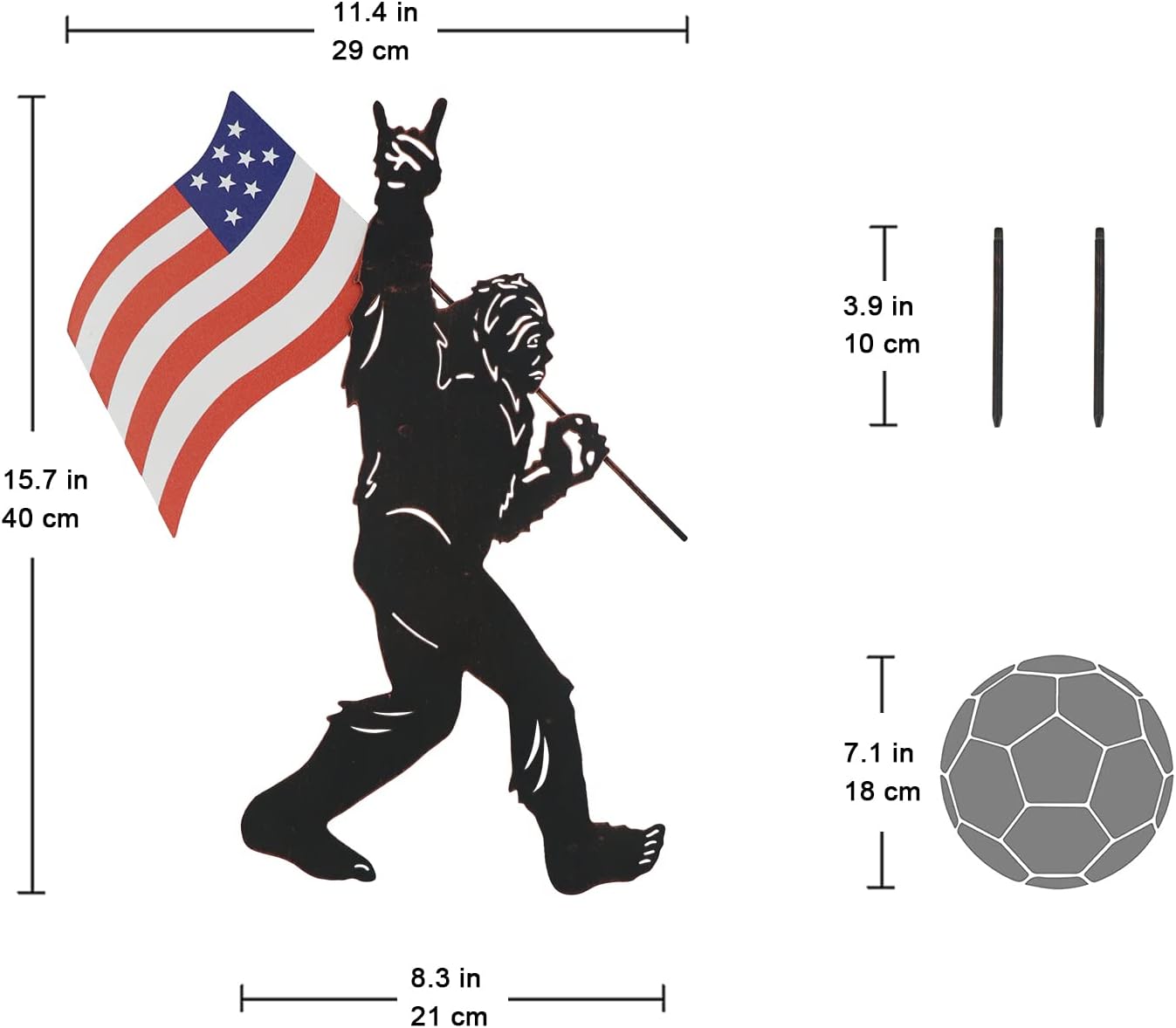 TT & MM Bigfoot – Estacas decorativas de metal para jardín, regalos de pie grande para hombres y mujeres, decoración de estatua de pie grande,