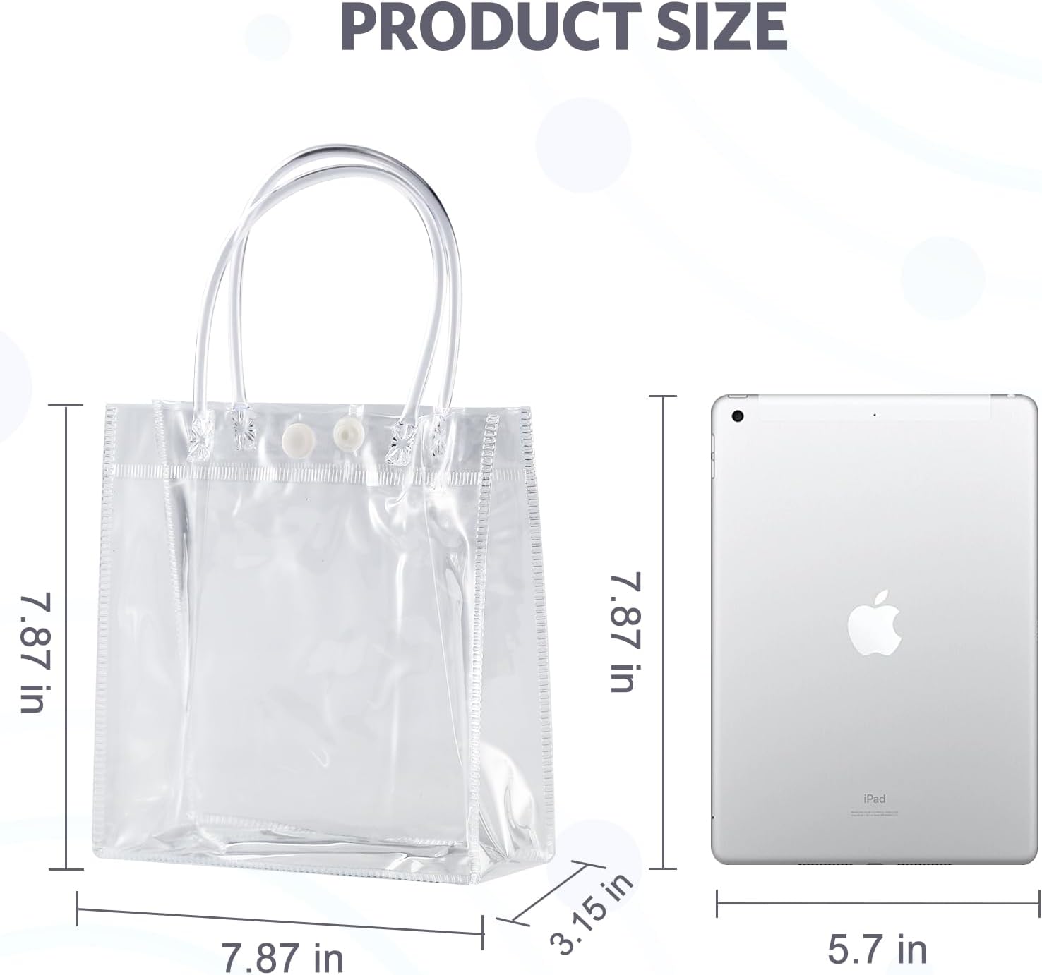 25 bolsas de regalo transparentes con asa, bolsa de plástico reutilizable para regalo, pequeñas bolsas transparentes de PVC para regalos, compras,