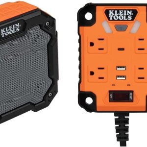 Klein Tools AEPJS3 – Altavoz Bluetooth para sitio de trabajo y regleta magnética 29601 con protector de sobretensión, cable de extensión, 4 tomas, 3 Klein Tools AEPJS3 – Altavoz Bluetooth para sitio de trabajo y regleta magnética 29601 con protector de sobretensión, cable de extensión, 4 tomas, 3