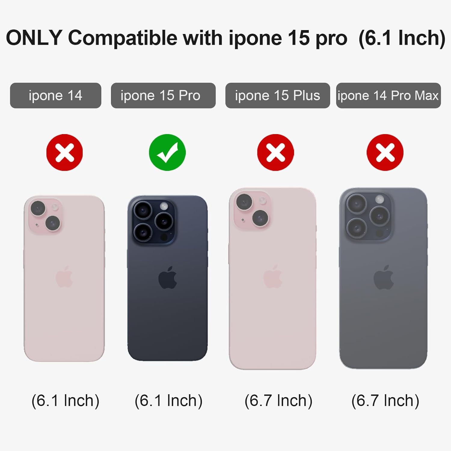 Funda compatible con iPhone 15 Pro, lindo patrón de gato láser para mujeres y hombres, protección completa de la lente de la cámara, parte trasera