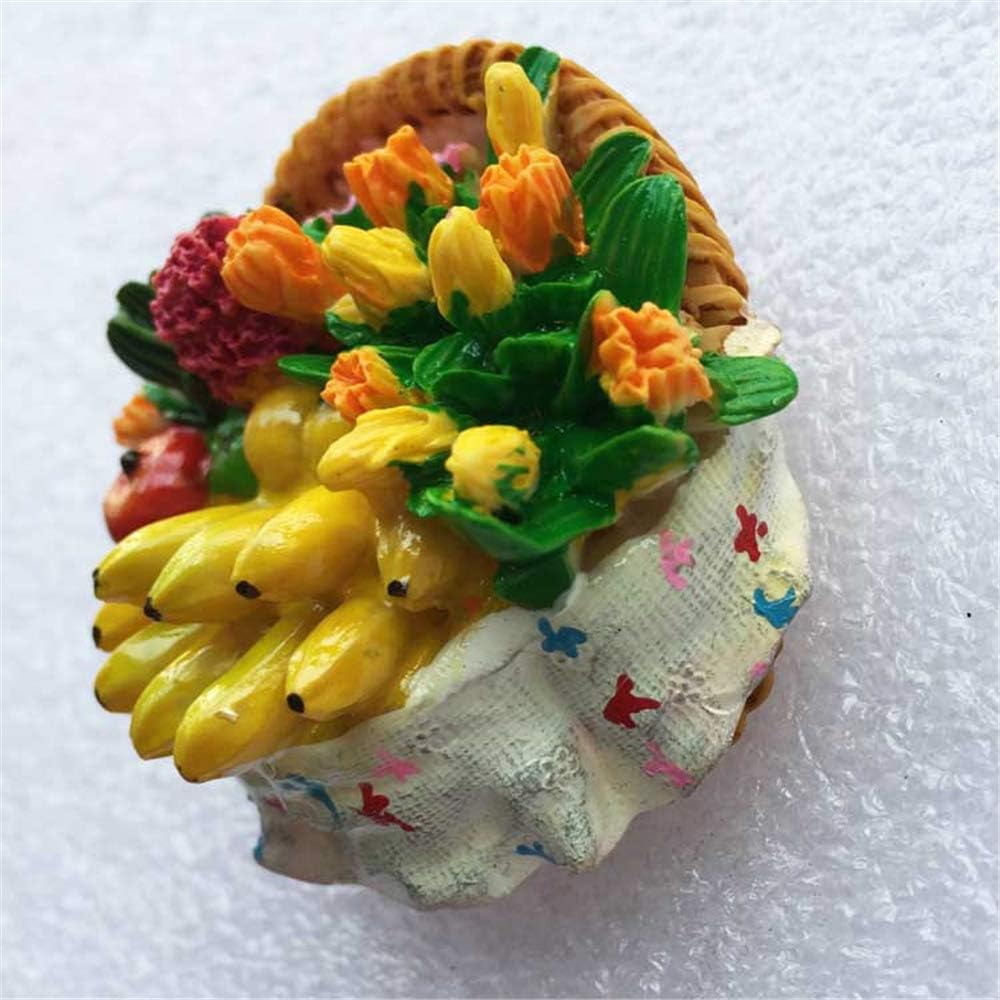 Fruta cesta 3D nevera imán hogar y cocina decoración resina fruta refrigerador imán