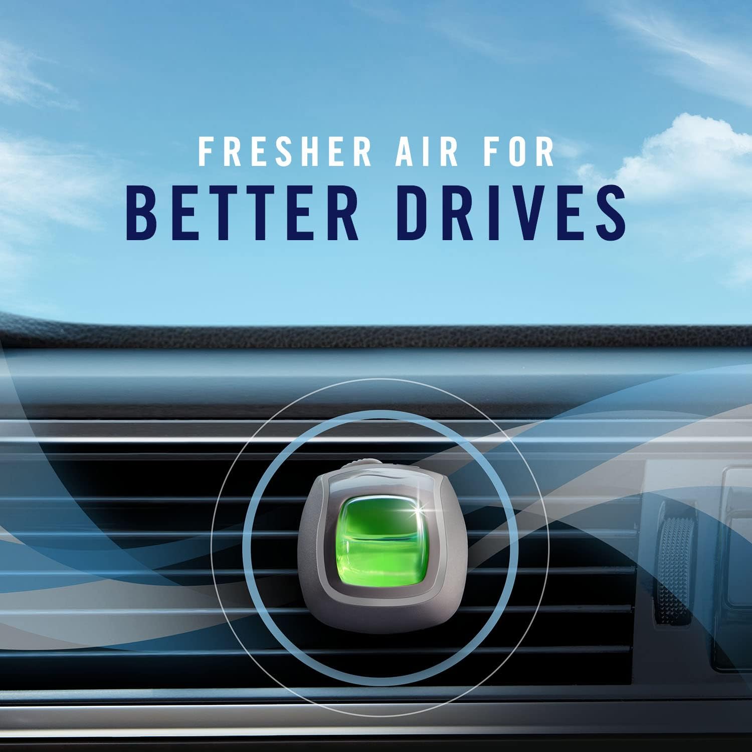 Febreze Clip de ventilación para ambientador de automóvil, aroma a hielo de platino, 07 onzas, clip de ventilación de automóvil, paquete de 4 (el