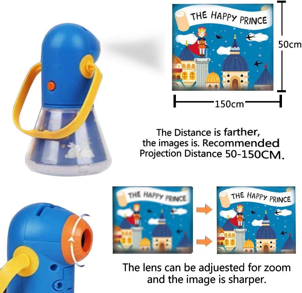 Proyector de cuentos multifuncional para niños, proyector de luces nocturnas, juguete de cuentos, juguetes educativos, regalos para niños y niñas de