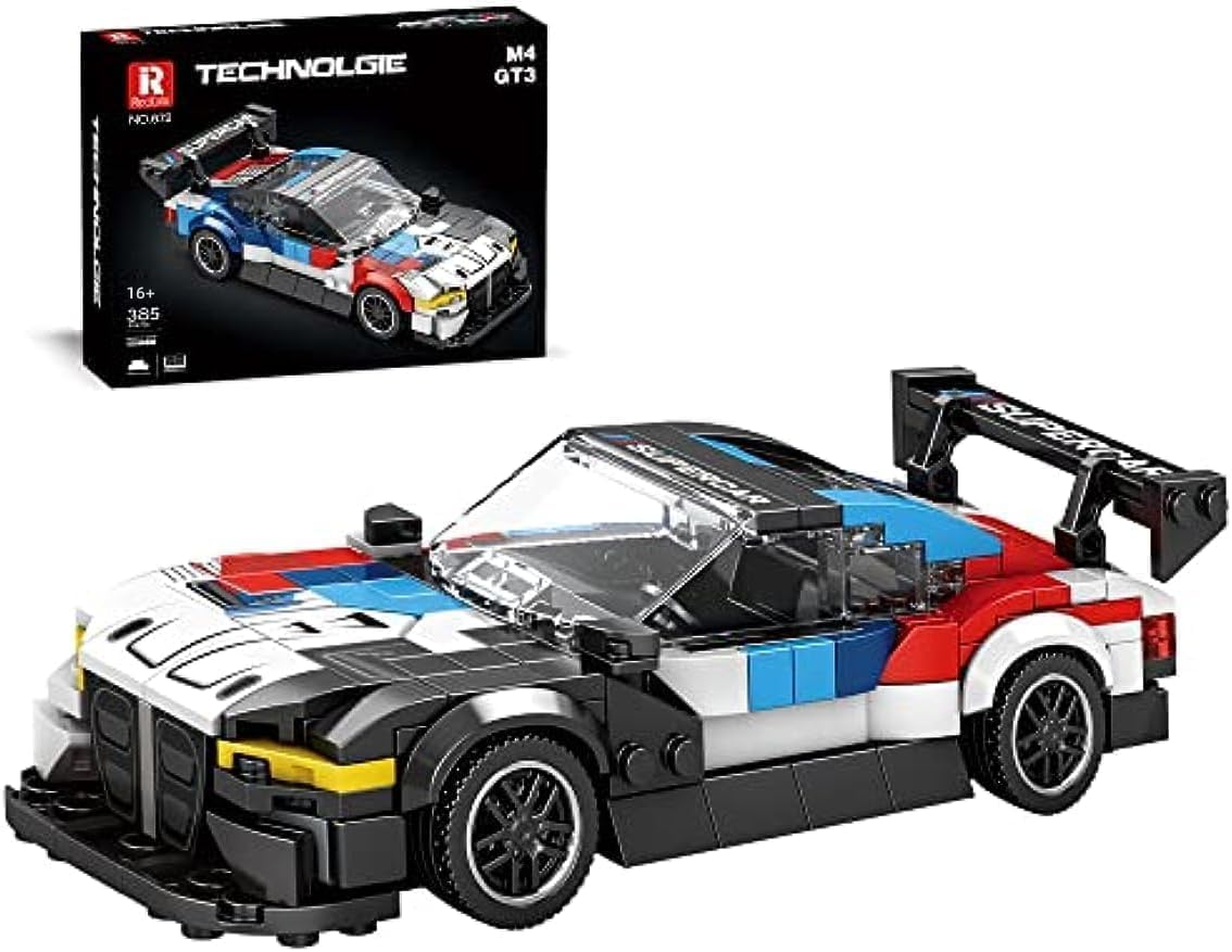 Kit de construcción de coches deportivos para BMW M4 GT3, 385 piezas de bloques de construcción modelo Supercar, técnica de coche de carreras modelo