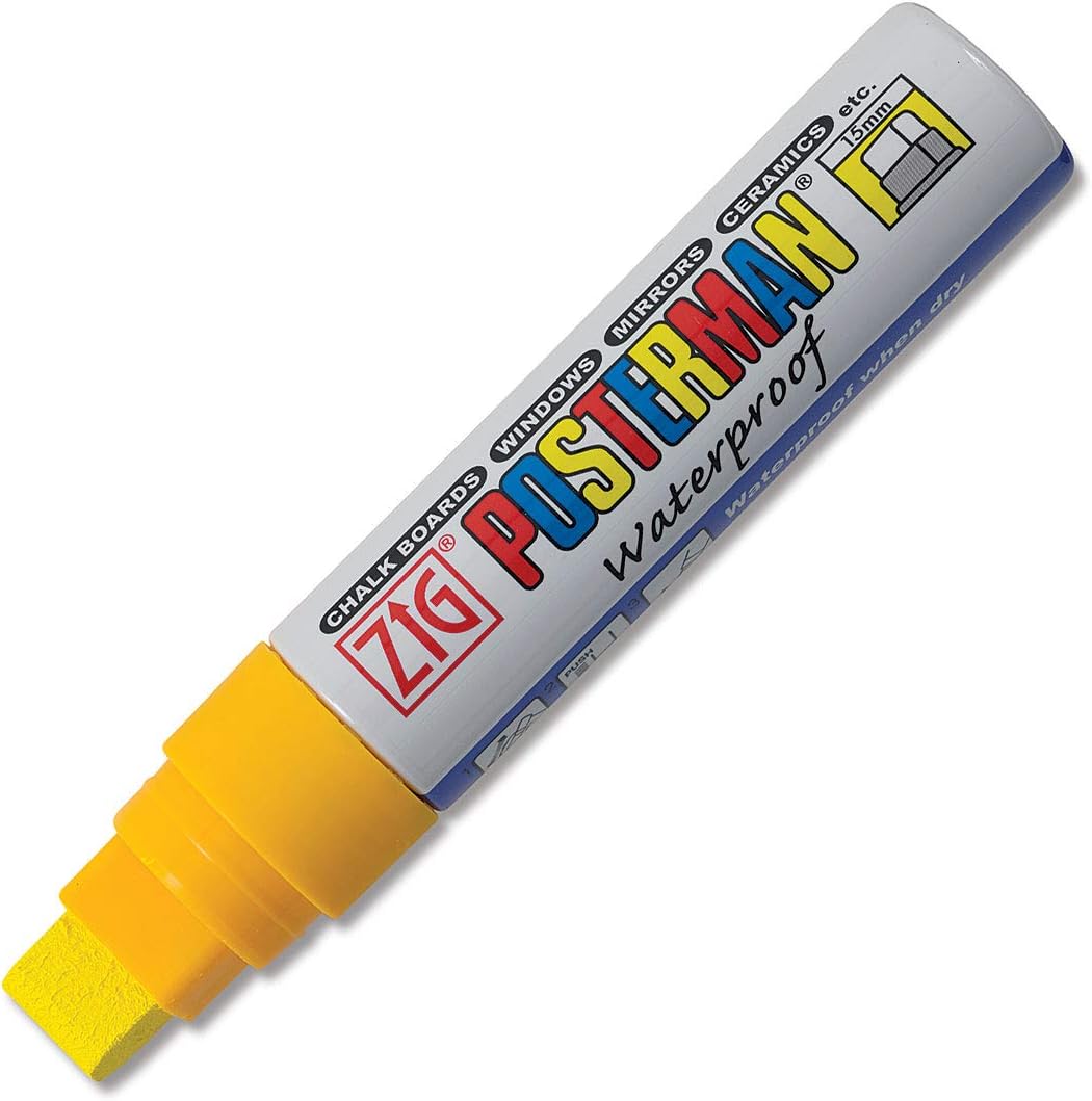 Zig Posterman – Marcador de pintura (0.591 in, amarillo, punta grande y ancha)