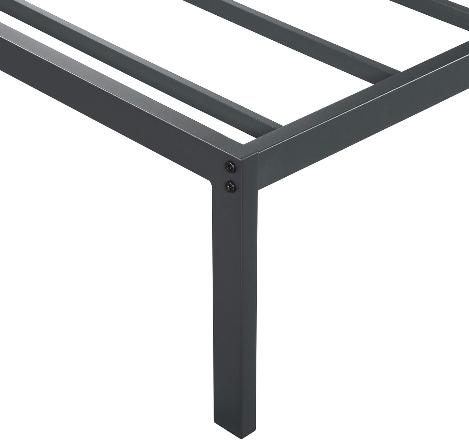 PrimaSleep Marco de cama de metal resistente de 14 pulgadas, antideslizante, cómodo marco de cama, sin ruido, fácil de montar, negro, tamaño King