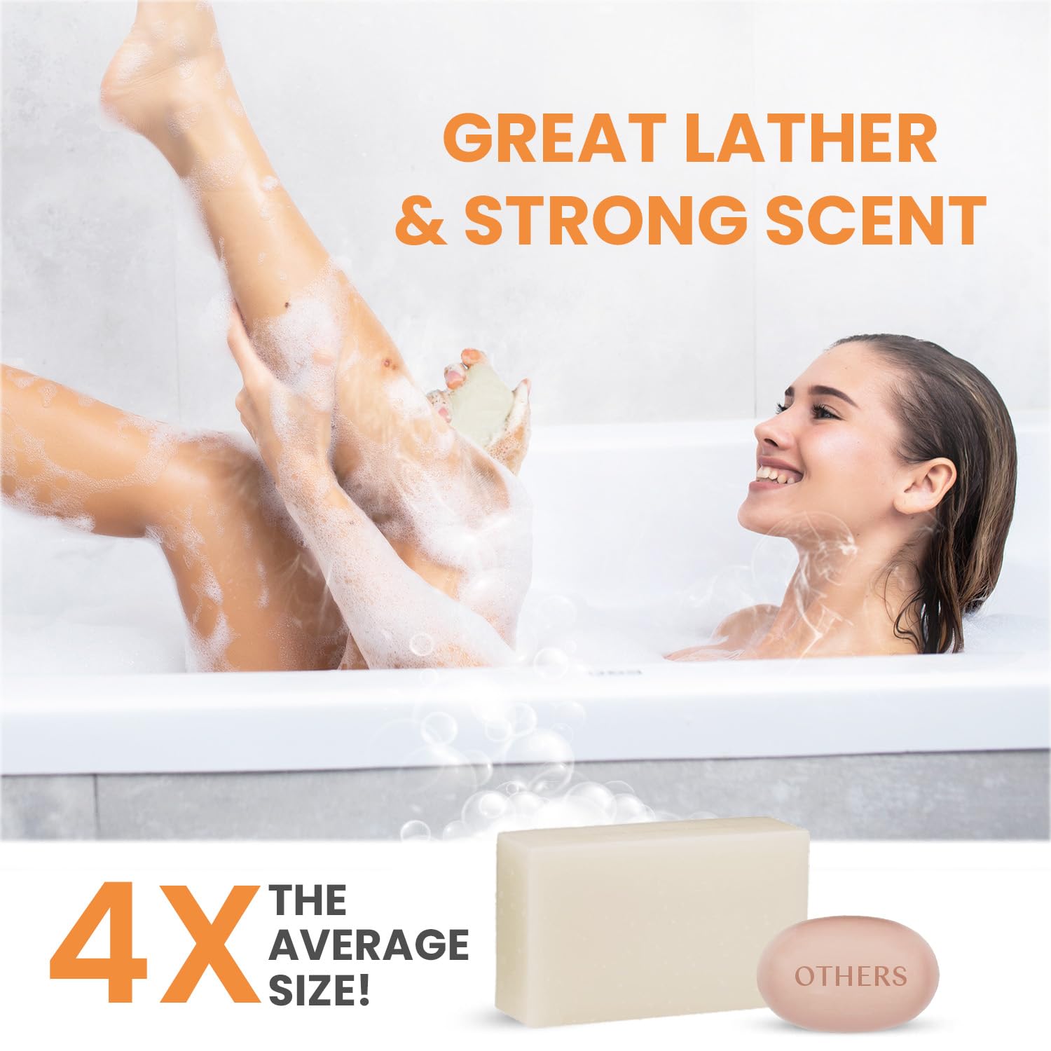 Body Restore Jabón de ácido kójico (naranja paquete de 3), con vitamina C, E, manteca de karité, colágeno, ácido hialurónico, cúrcuma, retinol para