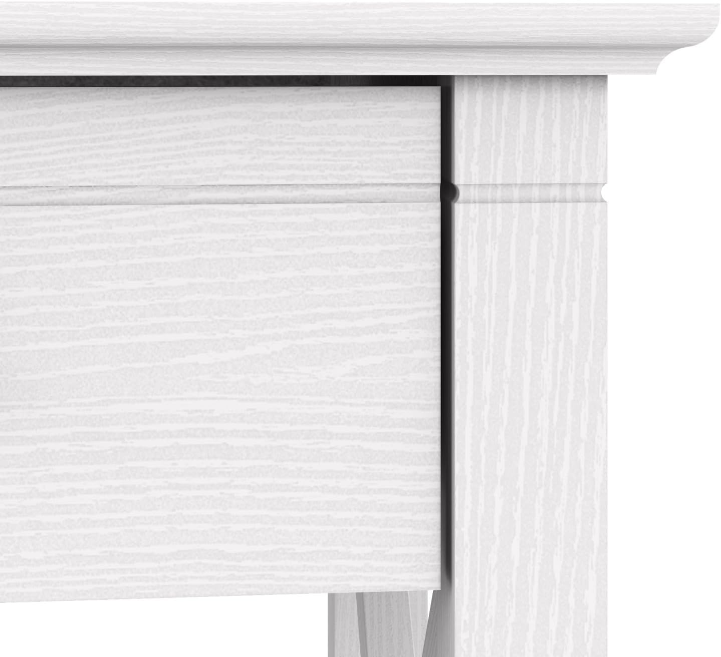 Bush Furniture Key West – Mesa auxiliar con almacenamiento en roble blanco puro