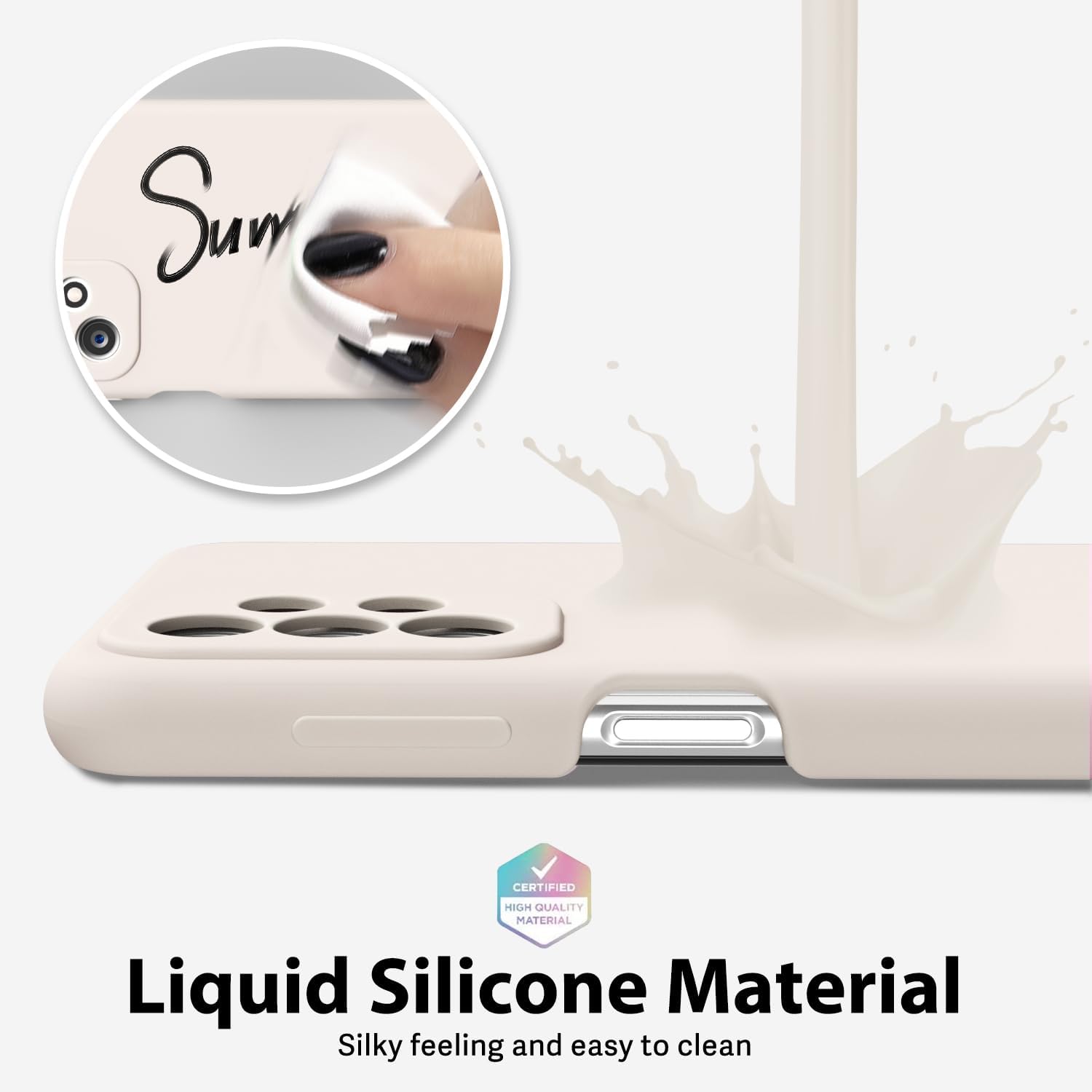 oakxco Funda de silicona líquida para Samsung Galaxy A23 5G, bonita funda delgada y delgada de goma suave de TPU para mujeres y niñas, protector
