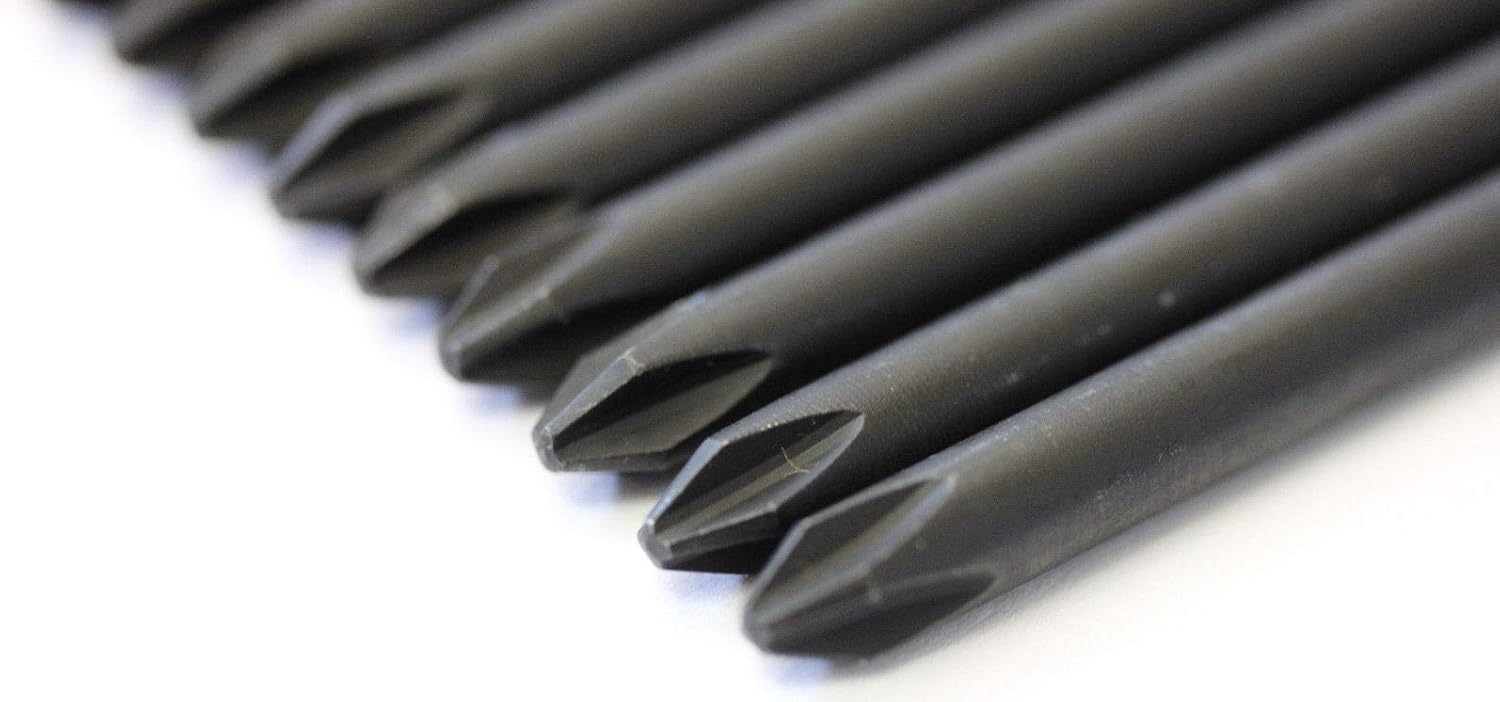 UFFY – Broca de impacto Phillips PH # 2 de 6 pulgadas, paquete de 10 unidades de 14 hexagonal