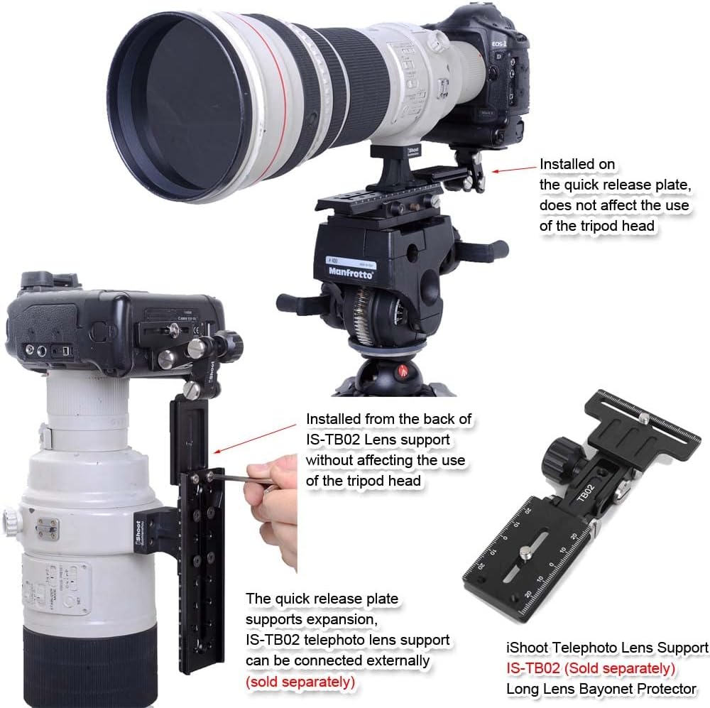 iShoot Base de anillo de montaje para trípode de pie compatible con Canon RF de 15.748in f2.8L es USM, RF de 23.622in f4L es USM y RF de 31.496in