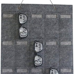 Organizador de almacenamiento para lentes de sol, organizador de gafas de pared, a prueba de polvo, bolsillo para puerta, 15 ranuras de fieltro, Organizador de almacenamiento para lentes de sol, organizador de gafas de pared, a prueba de polvo, bolsillo para puerta, 15 ranuras de fieltro,