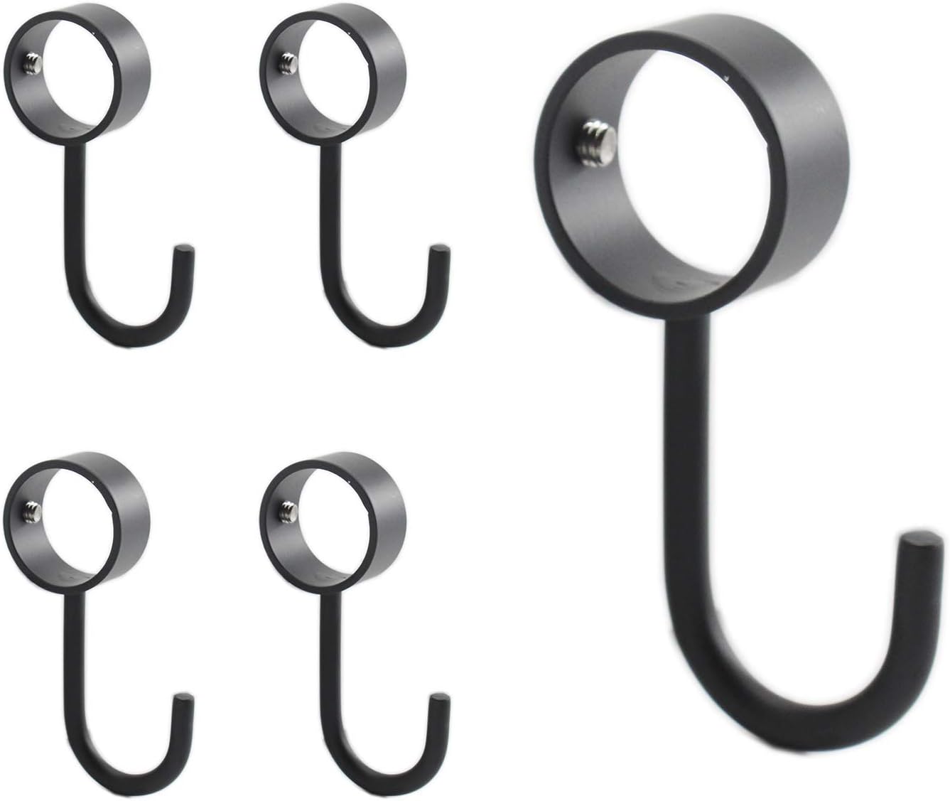 Ganchos de acero inoxidable para barra de armario, ganchos resistentes para colgar ollas, sartenes, tazas, toallas, guantes de horno, ganchos de