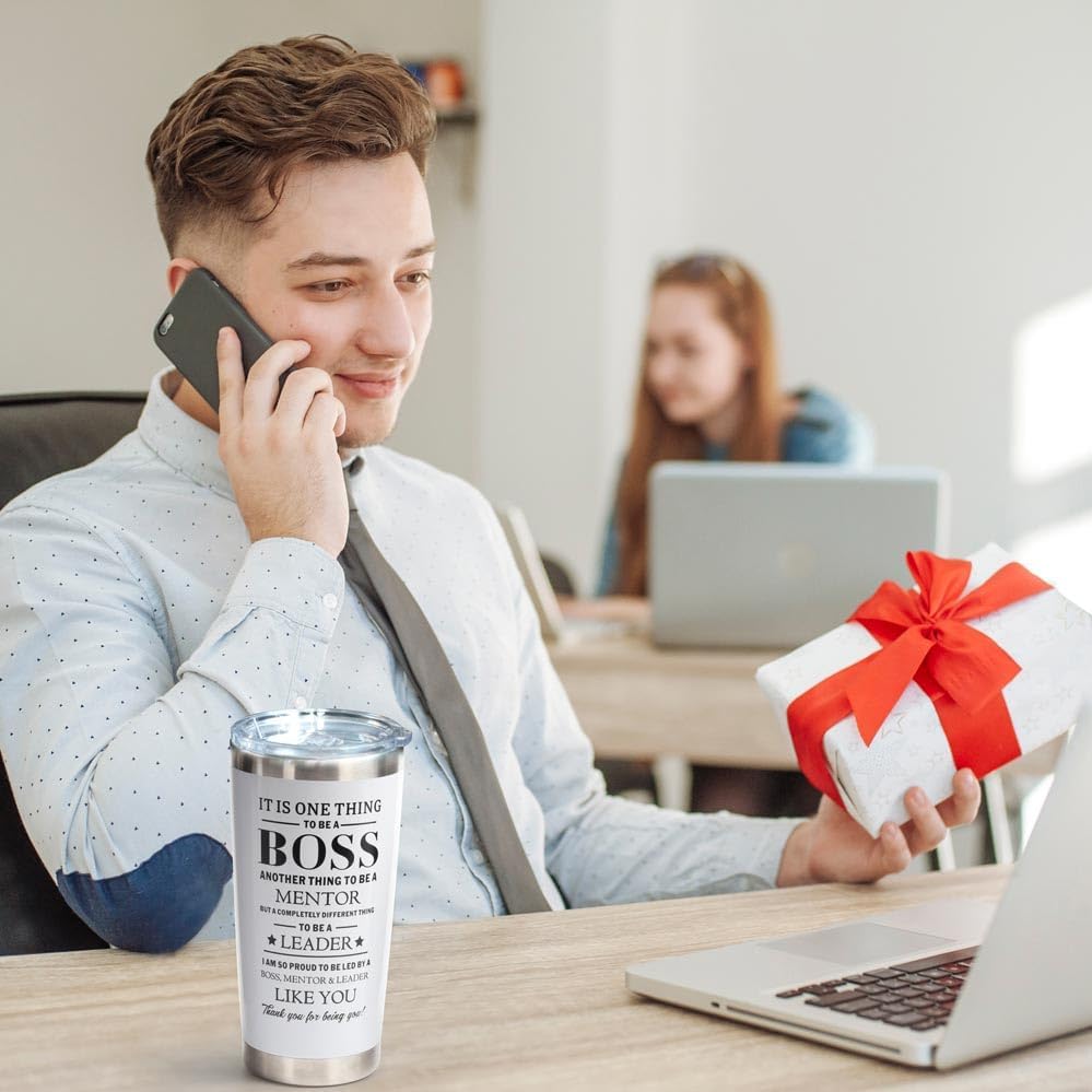 Breezy Valley Regalos para mujeres y hombres, vasos de jefe, regalos de agradecimiento para jefe gerente, los mejores regalos del mundo para jefe