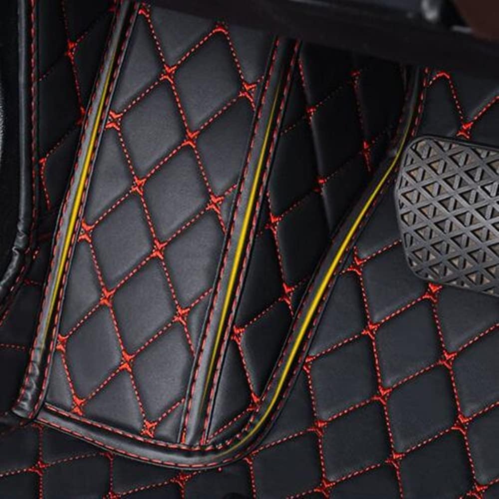 NYMCAR Alfombrillas de lujo personalizadas para automóvil compatibles con Mercedes Benz todos los modelos 1998-2023 (rojo)