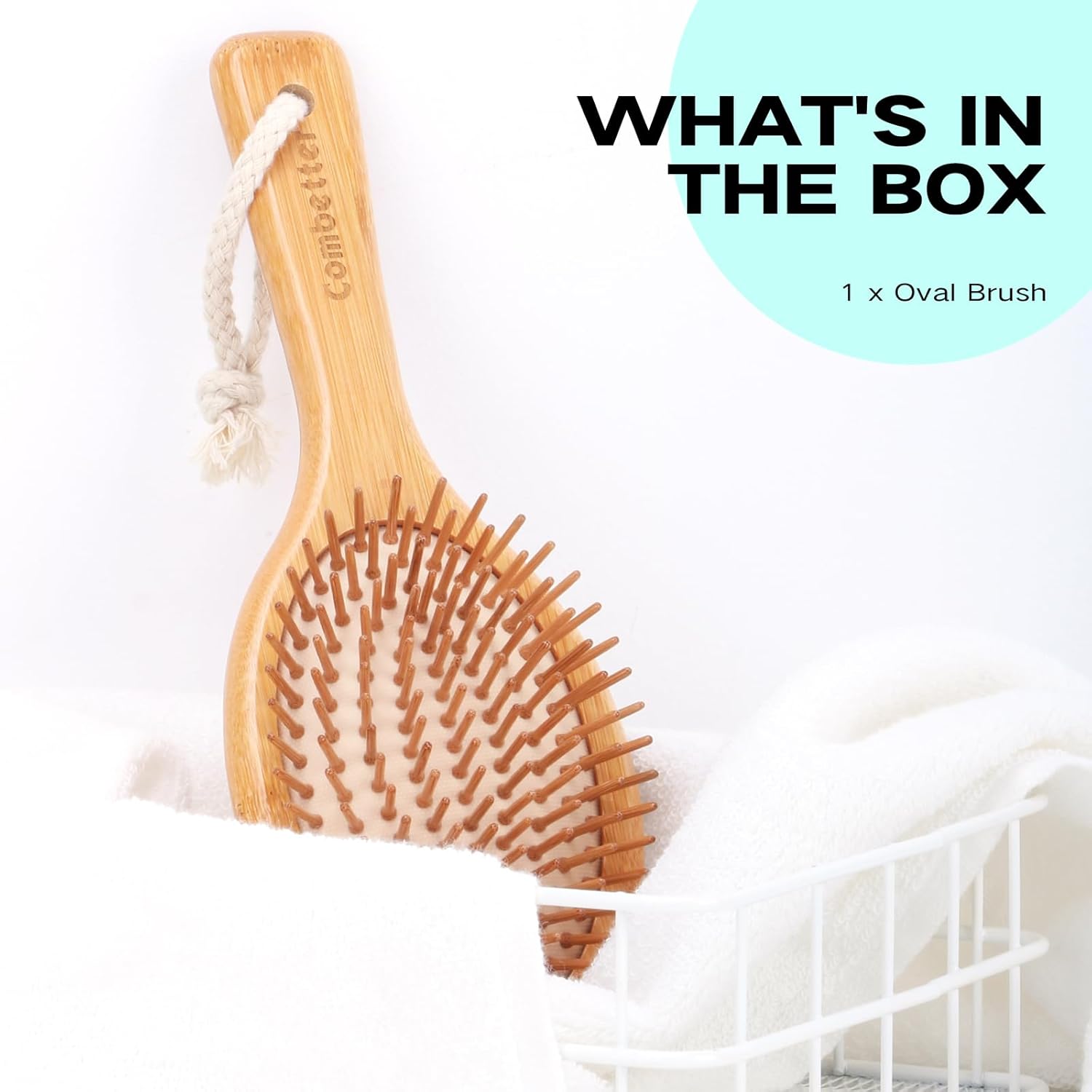 Cepillo de pelo de bambú, cepillo de paleta natural para suavizar y mejorar la textura del cabello, masaje calmante para mejorar la caspa, peine de