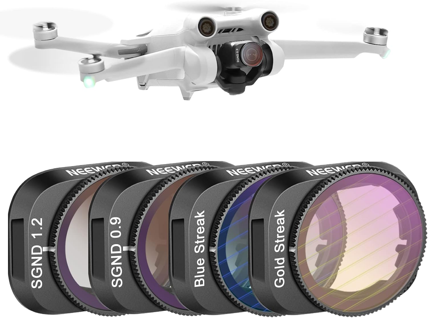 NEEWER ND y Juego de filtros de efecto compatibles con DJI Mini 3Mini 3 Pro, paquete de 4 GND0.9 GND1.2 filtro de densidad neutra de borde suave y