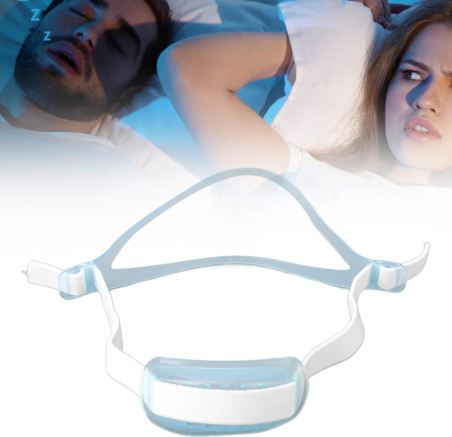 2 juegos de correas de barbilla para roncar para dormir mejor, mantener la boca cerrada, evitar la respiración seca de la garganta y la boca,