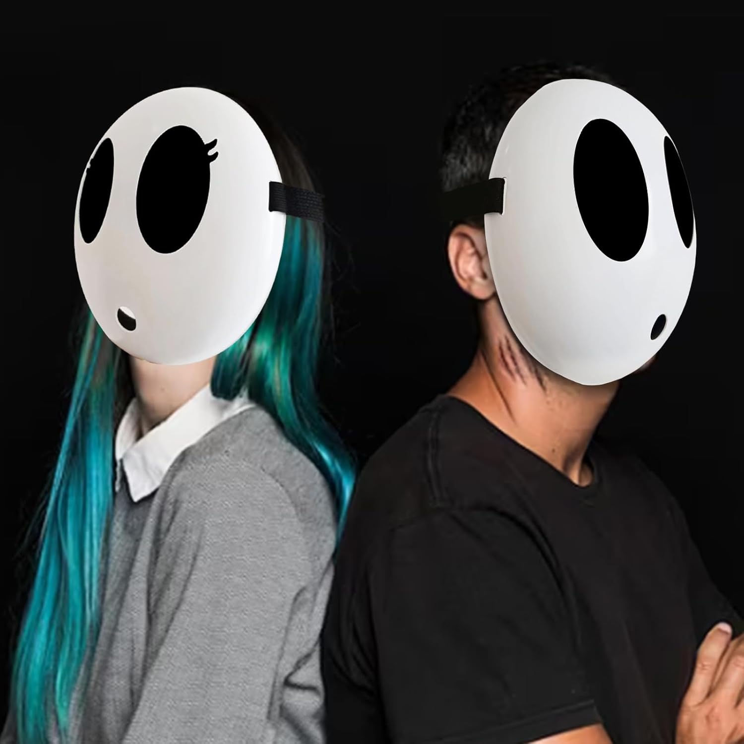Máscara de chico tímido, máscara de anime blanca, máscara de Halloween, máscara divertida para disfraz de Halloween, accesorios de cosplay