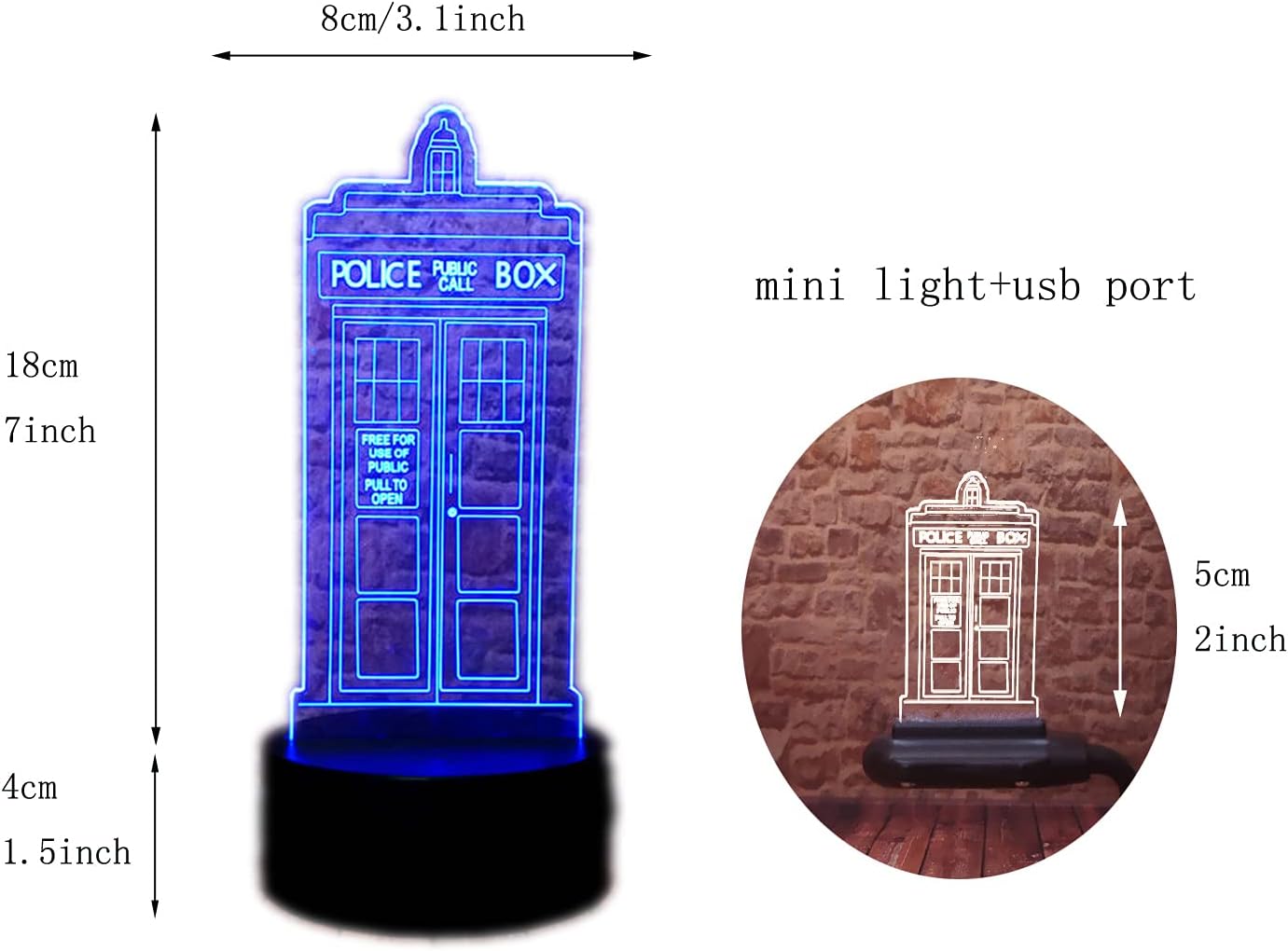 Lámpara de escritorio remota de 16 colores para dormitorio, luz de noche LED de ilusión 3D, regalo para hombres
