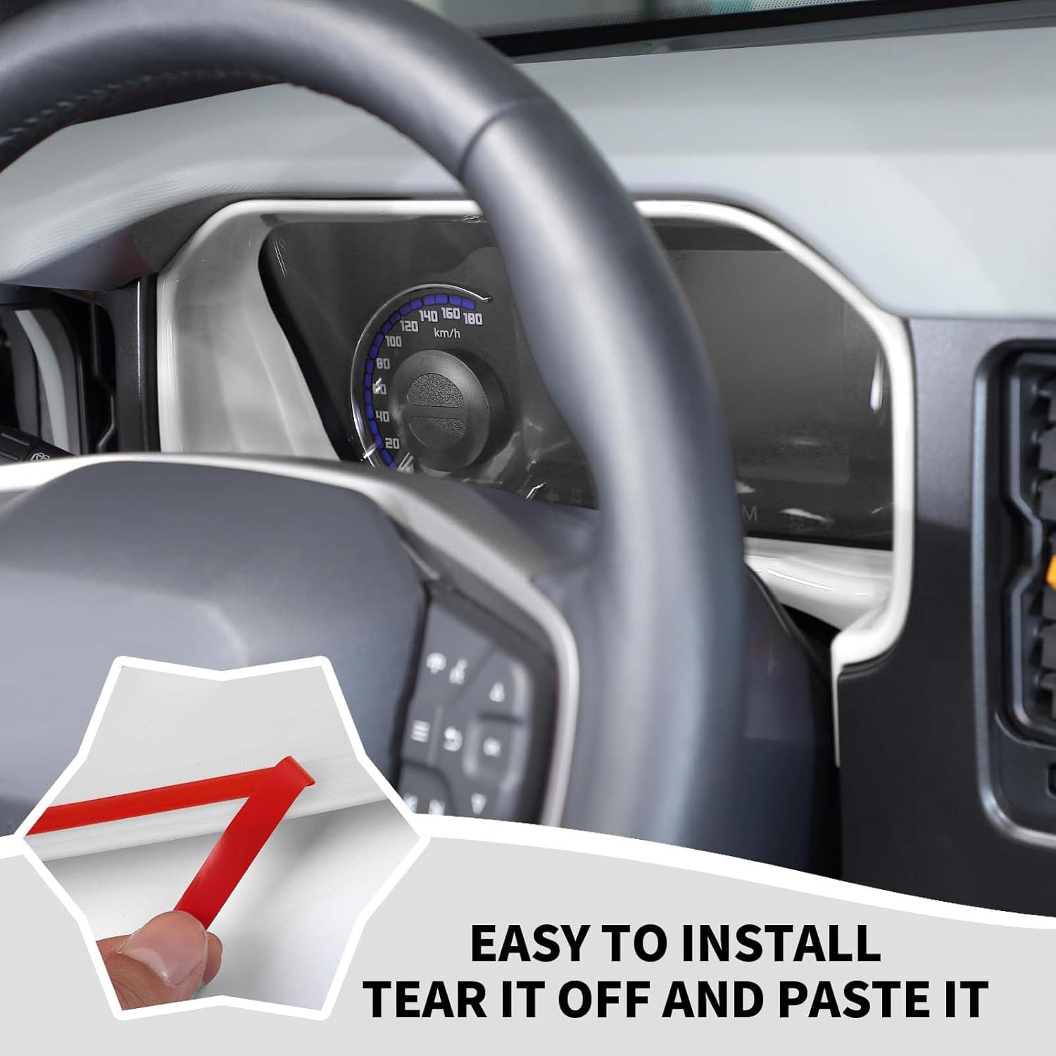 RAZPOY Cubierta para tablero de instrumentos Bronco, cubierta de tablero de control central compatible con accesorios interiores Ford Bronco