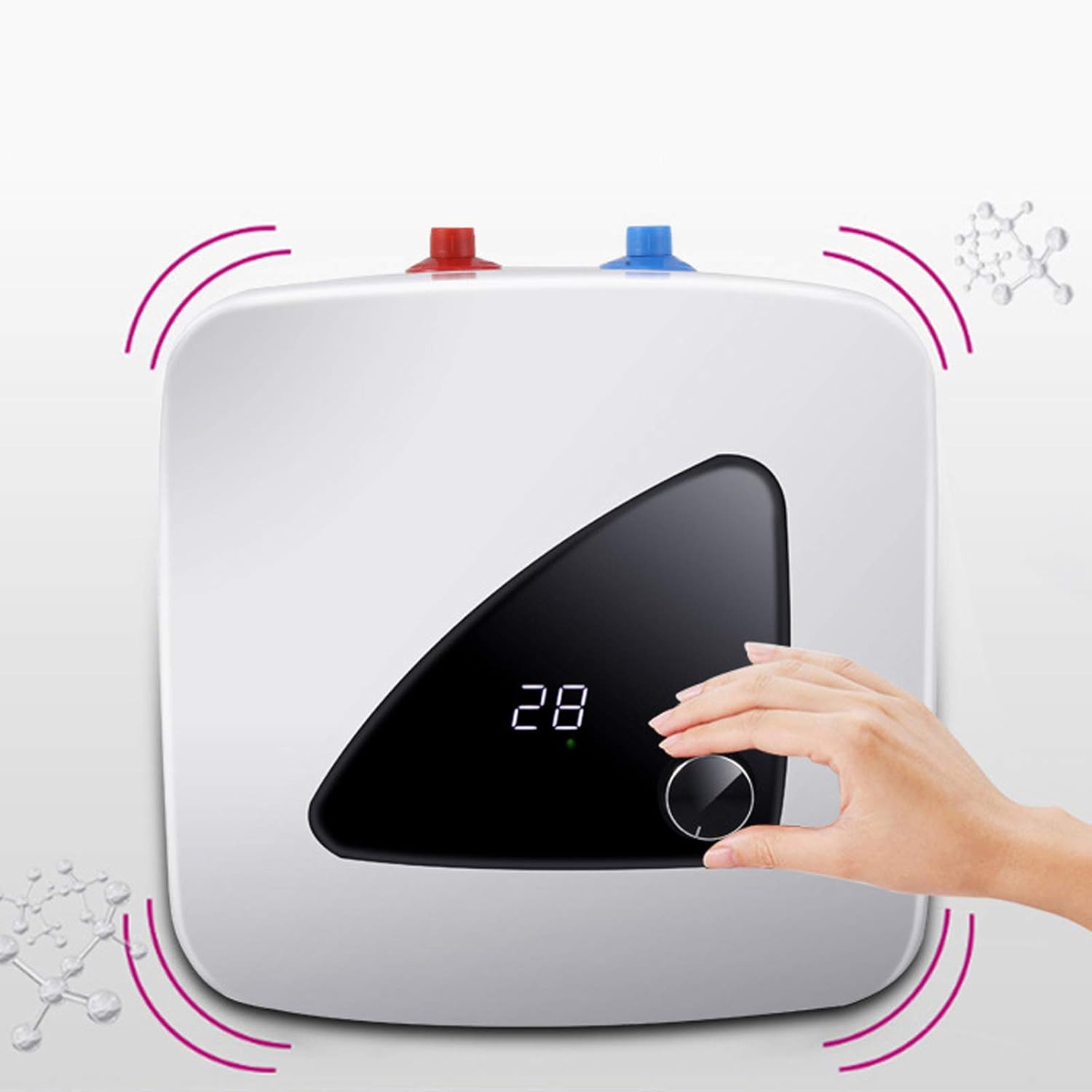 Calentador de agua eléctrico de 110 V para cocina, hogar, 8 L, gran tanque de agua caliente para cocina, grifo de lavado de cocina, acero inoxidable