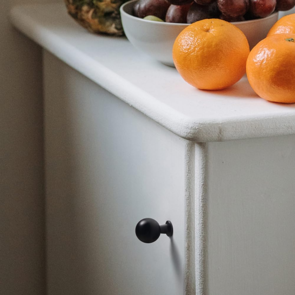 Yanxia Juego de 12 pomos elegantes de color negro mate, tiradores de cajón elegantes y resistentes para decoración moderna del hogar