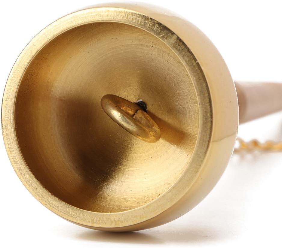 Campana de mano de budismo, suministros budistas cantando campana, campana de mano de latón para las Escrituras