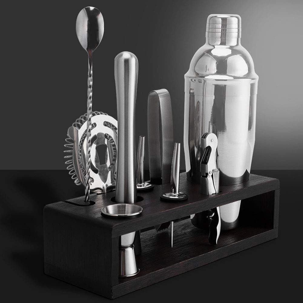 Juego de cocteleras de acero inoxidable, 10 piezas, juego de cocteleras de acero inoxidable para el hogar, kit de herramientas de bar de barman,