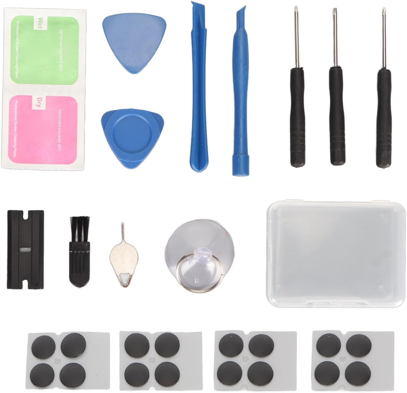 Diyeeni 16Pcs Laptop Feet, Non Slip Replacement Bottom Case Feet, with Professional Repair Tool Kit, Bottom Base Feet Foot Pad Compatible for