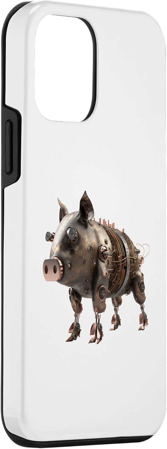 iPhone 12 mini cerdo steampunk vintage divertido amante cerdo dueño granjero cerdo caso