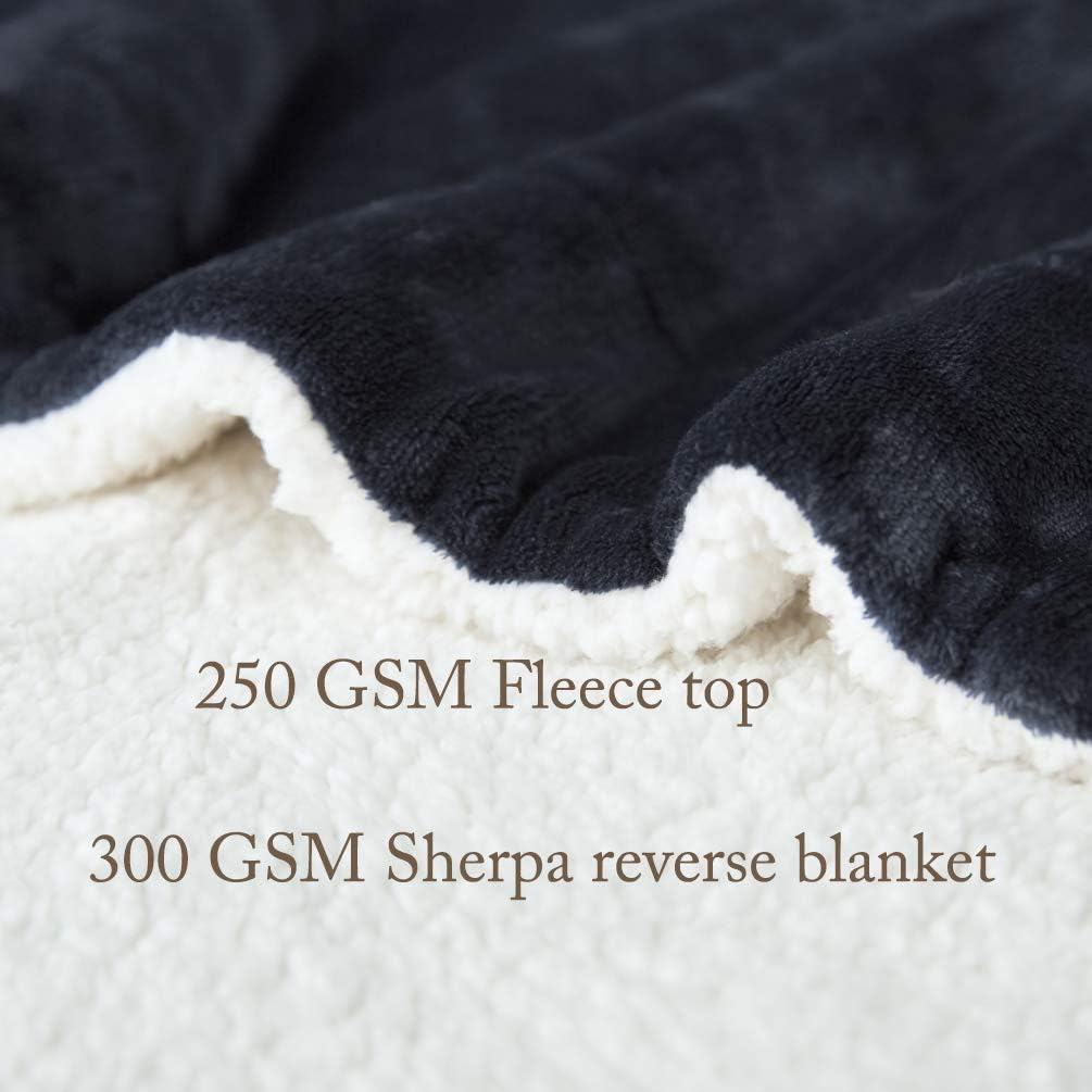 LBRO2M Manta de cama de vellón sherpa, tamaño individual, súper suave, afelpada, cálida, acogedora, de microfibra esponjosa, manta de terciopelo