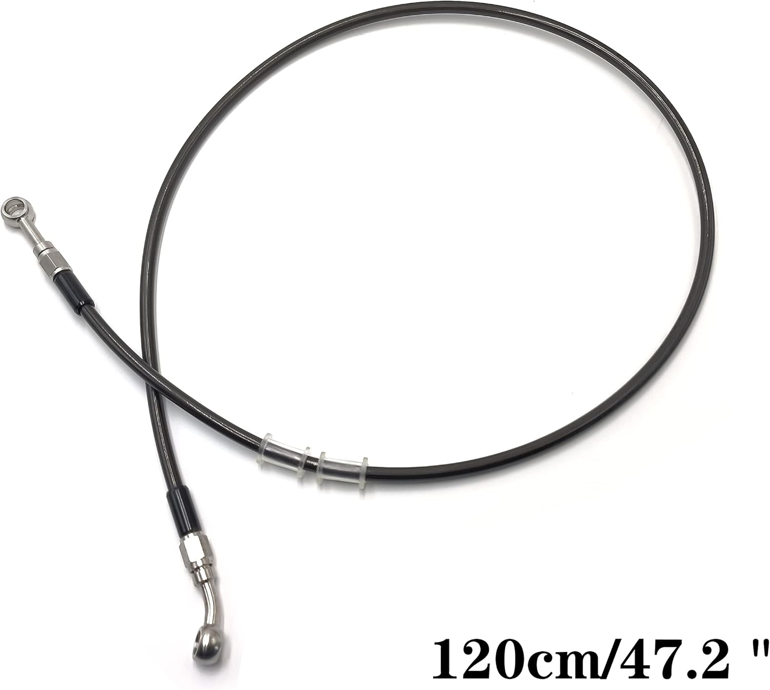 AN3 M10 – Tubo de manguera de aceite trenzado de acero inoxidable negro para motocicleta, tubo giratorio de 360 grados de acero inoxidable para