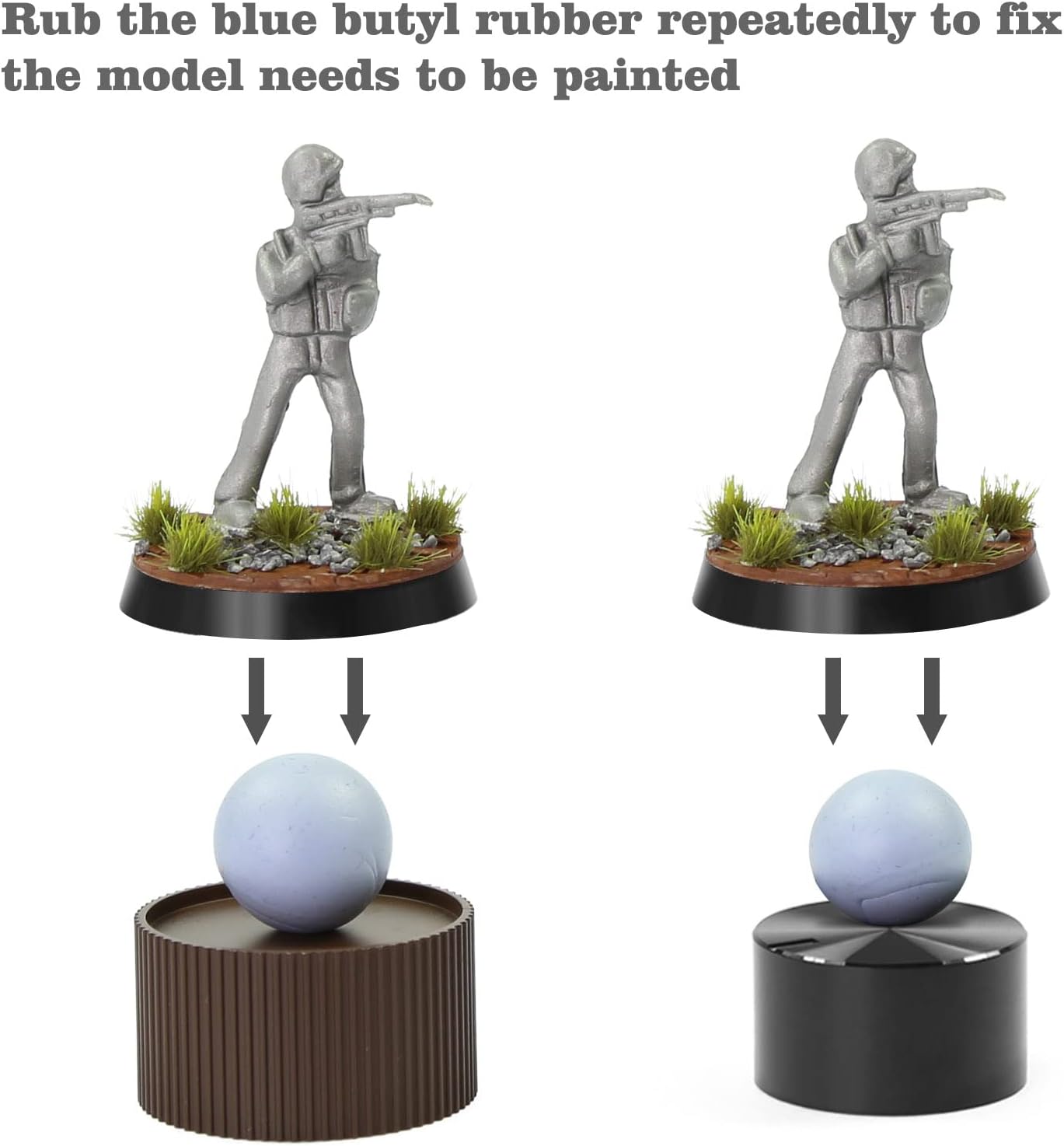 WH01 – Manija de pintura para miniautres Wargame con bases modelo (marrón)