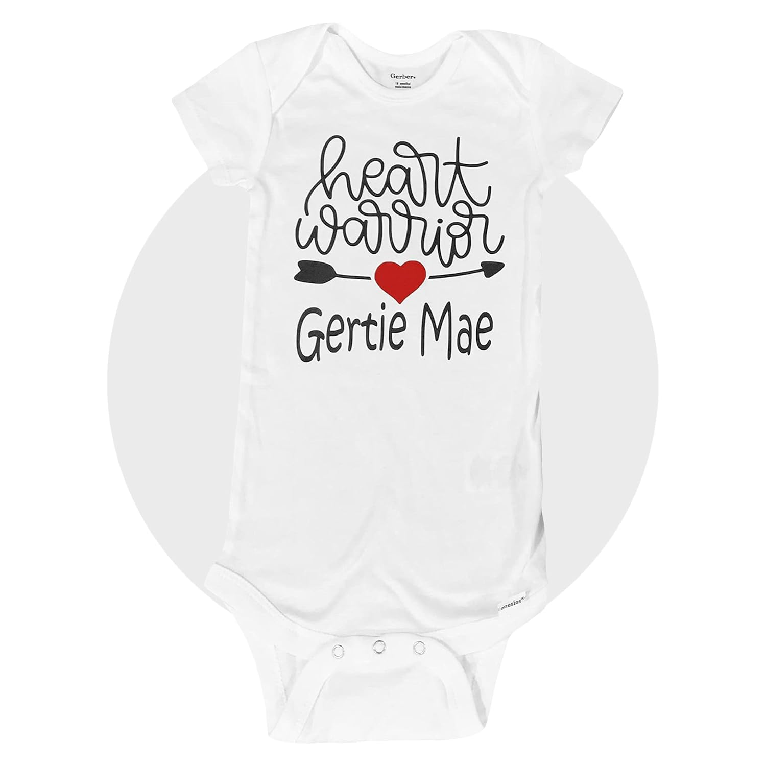 Heart Warrior Gifts – 100% Cotton Personalized Onesies – Unisex Sizing – Black or White Available – Gift Wrapped Free – CHD Awareness Baby Onesies –
