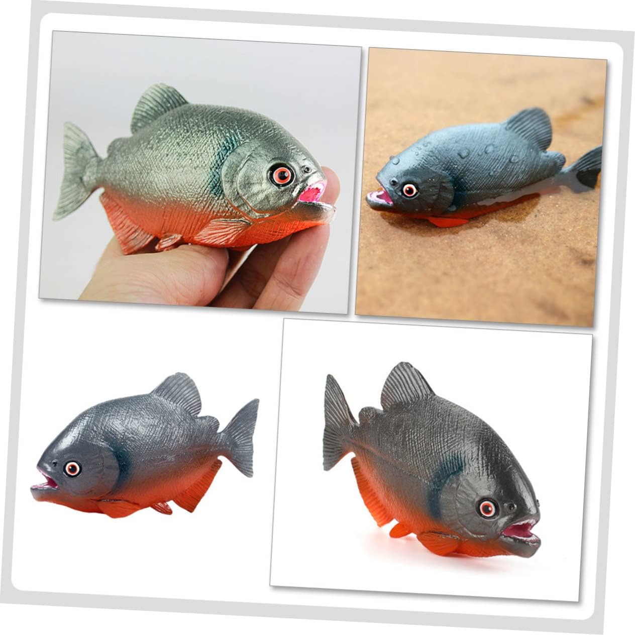 GANAZONO Piranha Toys Ocean Animals Toys Ocean Toys Fish Model Restaurante Escaparate Ornamento Simulación Estatua de Pescado Modelo Animal Río