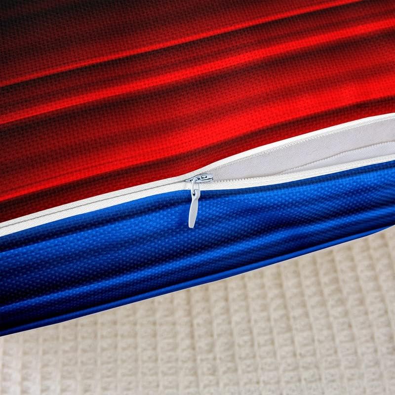 jejeloiu Funda de cojín geométrica abstracta degradada, funda de cojín a rayas azules, negras y rojas para decoración del hogar, sala de estar,