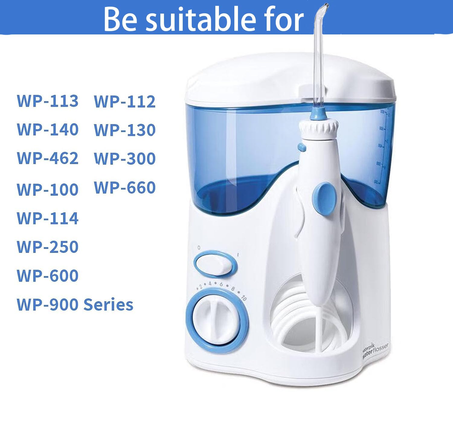 Accesorios de higiene bucal, manguera de agua, mango de plástico, compatible con irrigador de agua Waterpik Wp-100-300-600-900, mango de irrigador