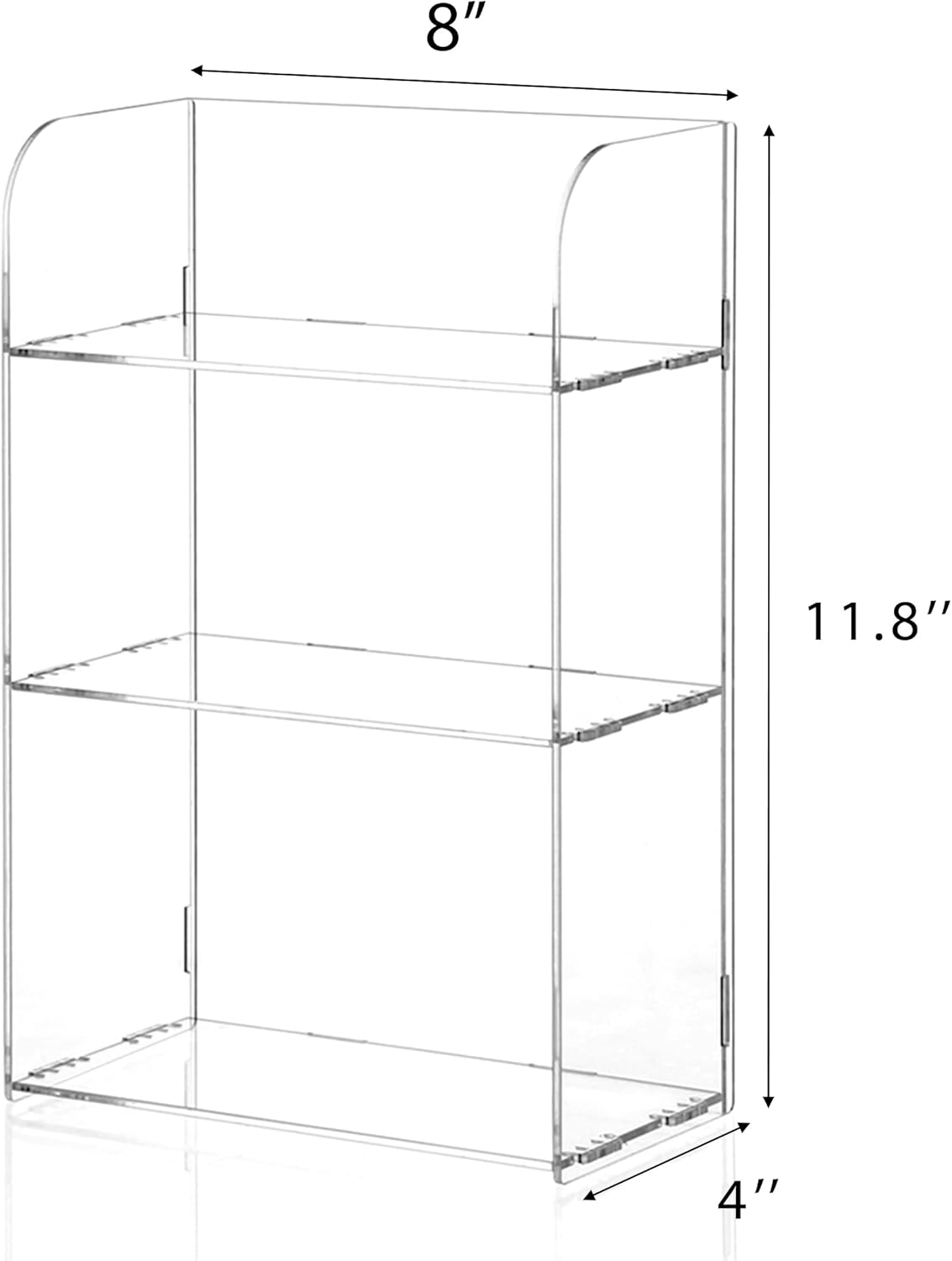 Jusalpha Estante organizador de baño de acrílico transparente de 3 niveles para cosméticos, perfumes, maquillaje, juguetes, especias, bandeja de
